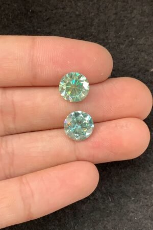 Moissanite Gemstone Faceted Cut Round Shape High Quality Loose Gemstones For Jewelry Making 10 MM Size 2 Pcs SM23957