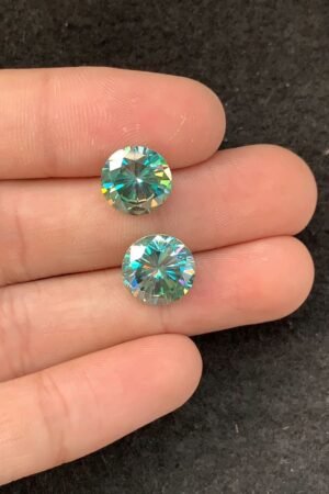 Moissanite Gemstone Faceted Cut Round Shape High Quality Loose Gemstones For Jewelry Making 11 MM Size 2 Pcs SM23958