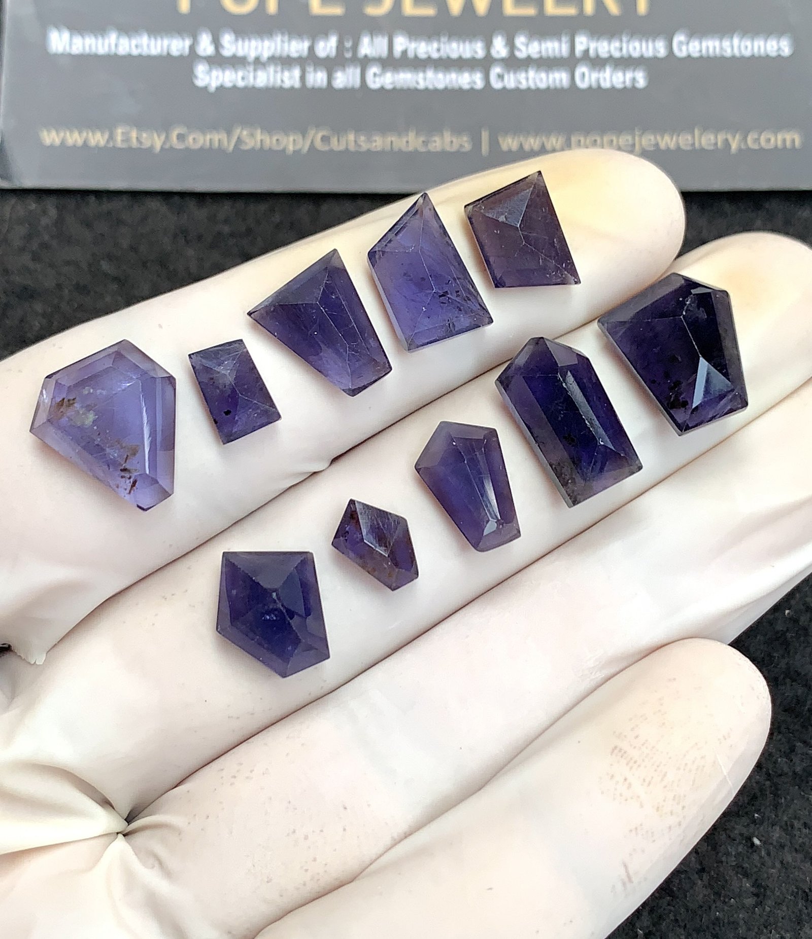 Natural Iolite Gemstone Step Cut Fancy Shape Cabochon High Quality Loose Gemstones For Jewelry Making 7-14 MM Size 10 Pcs V2741 - Image 2