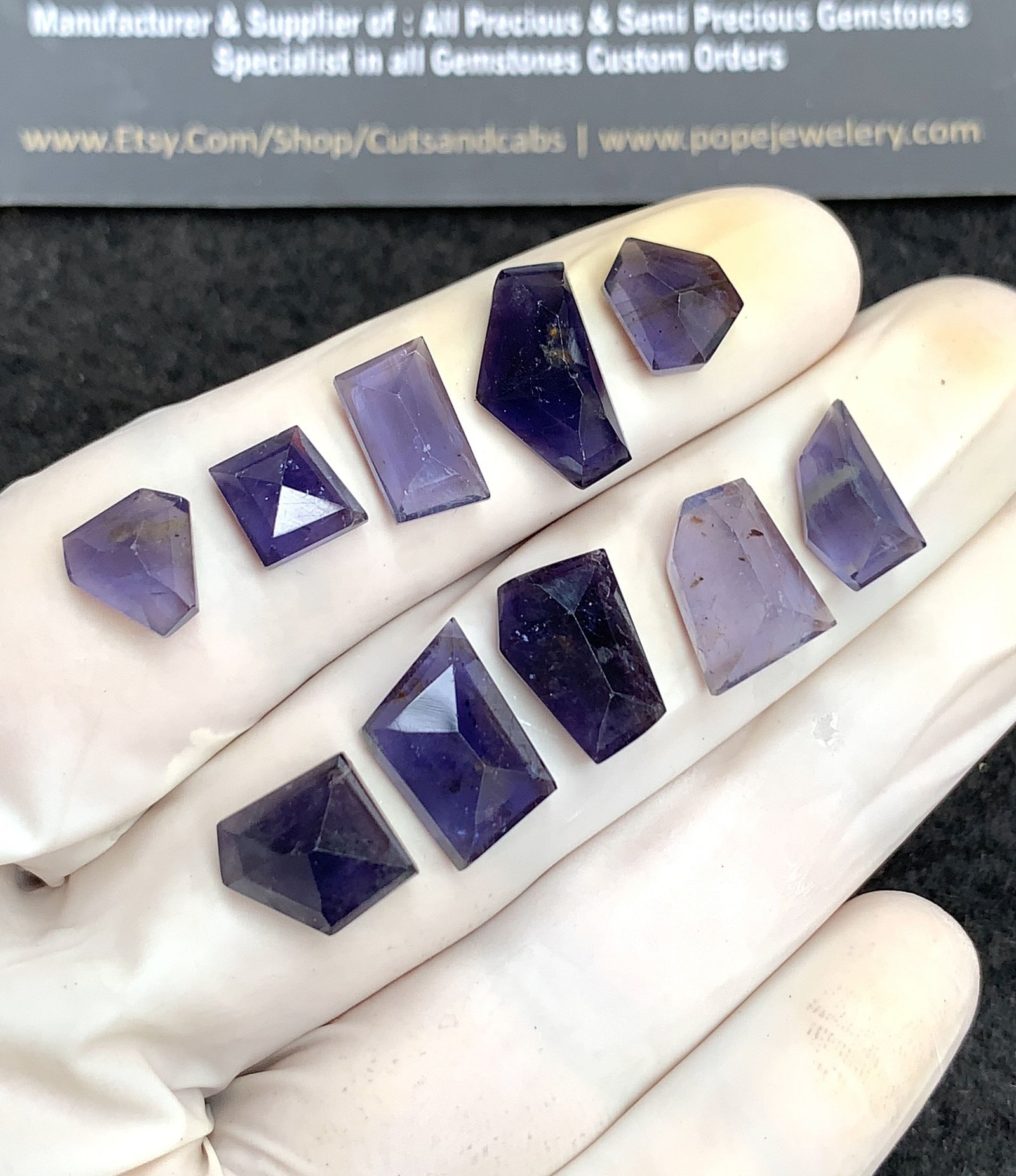 Natural Iolite Gemstone Step Cut Fancy Shape Cabochon High Quality Loose Gemstones For Jewelry Making 7-14 MM Size 10 Pcs V2744 - Image 2