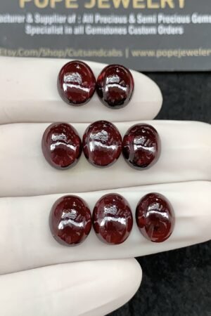 Natural Garnet Gemstone Smooth Oval Shape Cabochon High Quality Loose Gemstones For Jewelry Making 9x11 MM Size 8 Pcs SM24597