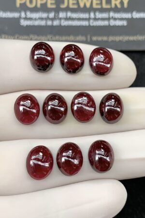 Natural Garnet Gemstone Smooth Oval Shape Cabochon High Quality Loose Gemstones For Jewelry Making 8x10 MM Size 10 Pcs SM24598