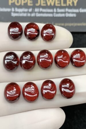 Natural Pyrope Garnet Gemstone Smooth Oval Shape Cabochon High Quality Loose Gemstones For Jewelry Making 8x10 MM Size 12 Pcs SM24599