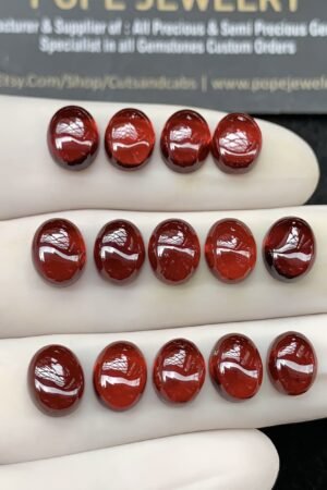 Natural Pyrope Garnet Gemstone Smooth Oval Shape Cabochon High Quality Loose Gemstones For Jewelry Making 7x9 MM Size 14 Pcs SM24600