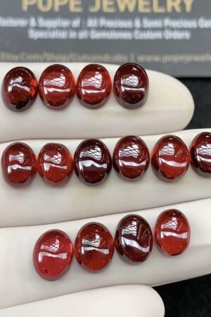 Natural Pyrope Garnet Gemstone Smooth Oval Shape Cabochon High Quality Loose Gemstones For Jewelry Making 7x9 MM Size 14 Pcs SM24601
