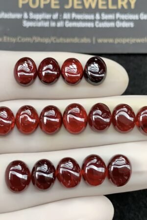 Natural Pyrope Garnet Gemstone Smooth Oval Shape Cabochon High Quality Loose Gemstones For Jewelry Making 7x9 MM Size 16 Pcs SM24602