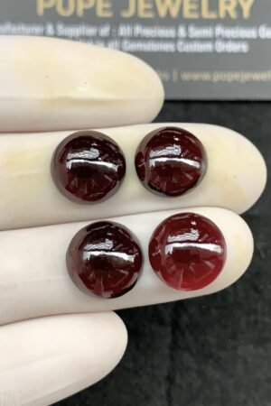 Natural Garnet Gemstone Smooth Round Shape Cabochon High Quality Loose Gemstones For Jewelry Making 12 MM Size 4 Pcs SM24608