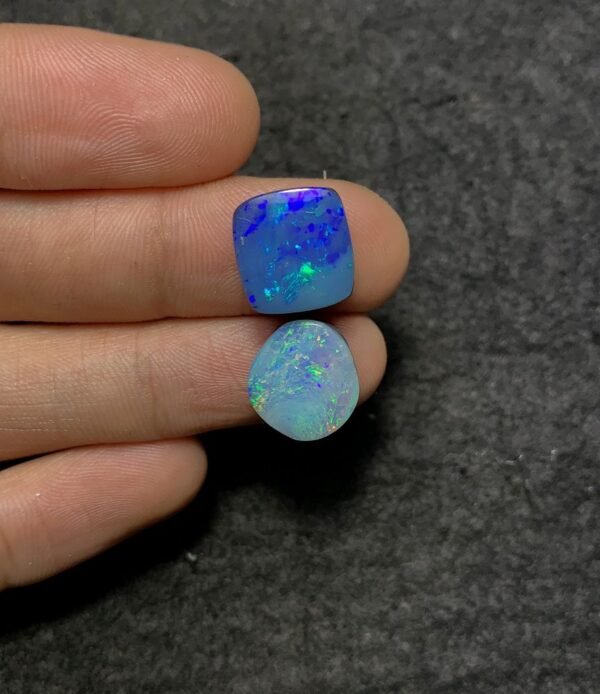 Natural Australian Opal Gemstone Smooth Mix Shape High Quality Loose Gemstones For Jewelry Making 12-14 MM Size 2 Pcs SM20085