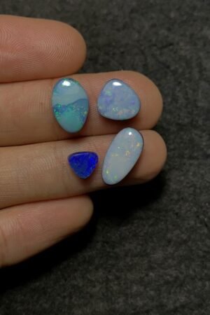 Natural Australian Opal Gemstone Smooth Mix Shape High Quality Loose Gemstones For Jewelry Making 7-15 MM Size 4 Pcs SM20087