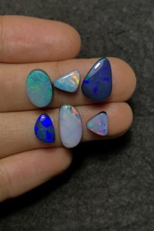 Natural Australian Opal Gemstone Smooth Mix Shape High Quality Loose Gemstones For Jewelry Making 7-15 MM Size 6 Pcs SM20088
