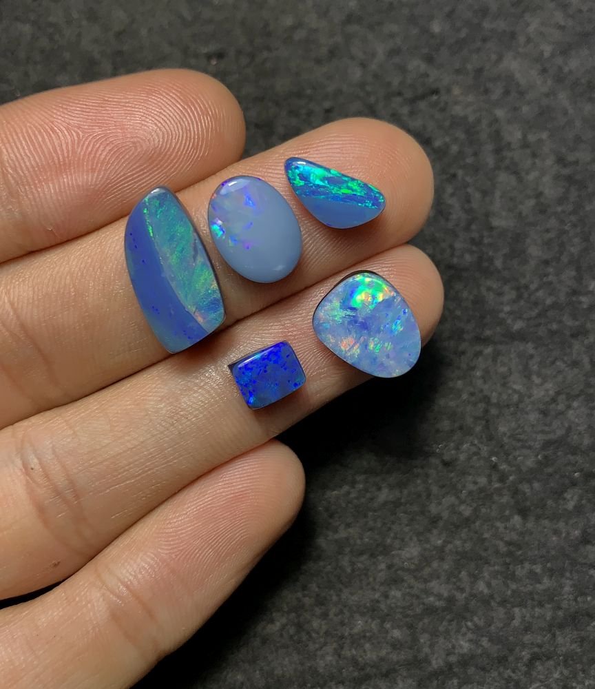 Natural Australian Opal Gemstone Smooth Mix Shape Cabochon High Quality Loose Gemstones For Jewelry Making 7-16 MM Size 5 Pcs SM20878 - Image 2