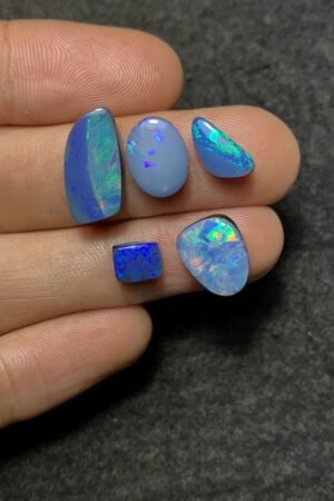 Natural Australian Opal Gemstone Smooth Mix Shape Cabochon High Quality Loose Gemstones For Jewelry Making 7-16 MM Size 5 Pcs SM20878