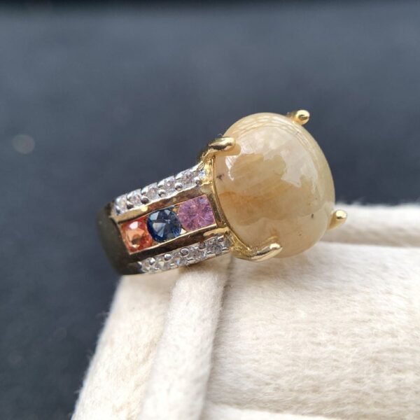 Sapphire Ring, 925 Sterling Silver 18K Gold Plated Untreated Natural Sapphire Women Solitaire Ring Jewelry, Anniversary Wedding Engagement Ring Jewelry Gift, Fine Jewelry, Gift for Her, Girls Rings - Image 4