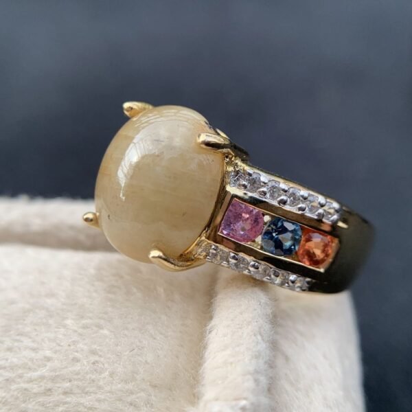 Sapphire Ring, 925 Sterling Silver 18K Gold Plated Untreated Natural Sapphire Women Solitaire Ring Jewelry, Anniversary Wedding Engagement Ring Jewelry Gift, Fine Jewelry, Gift for Her, Girls Rings - Image 3