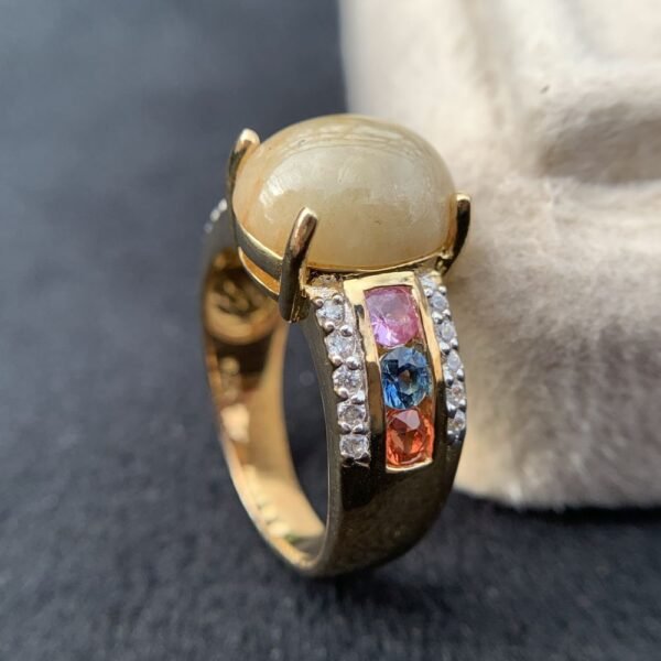 Sapphire Ring, 925 Sterling Silver 18K Gold Plated Untreated Natural Sapphire Women Solitaire Ring Jewelry, Anniversary Wedding Engagement Ring Jewelry Gift, Fine Jewelry, Gift for Her, Girls Rings - Image 2