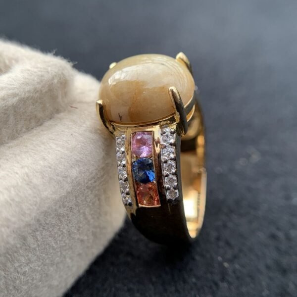 Sapphire Ring, 925 Sterling Silver 18K Gold Plated Untreated Natural Sapphire Women Solitaire Ring Jewelry, Anniversary Wedding Engagement Ring Jewelry Gift, Fine Jewelry, Gift for Her, Girls Rings - Image 5