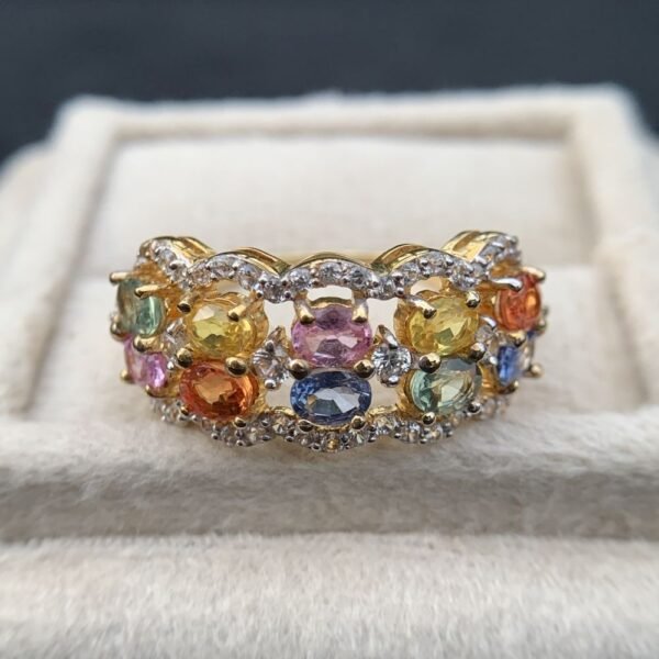 Sapphire Ring, 925 Sterling Silver 18K Gold Plated Untreated Natural Sapphire Women Solitaire Ring Jewelry, Anniversary Wedding Engagement Ring Jewelry Gift, Fine Jewelry, Gift for Her, Girls Rings - Image 10