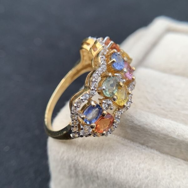 Sapphire Ring, 925 Sterling Silver 18K Gold Plated Untreated Natural Sapphire Women Solitaire Ring Jewelry, Anniversary Wedding Engagement Ring Jewelry Gift, Fine Jewelry, Gift for Her, Girls Rings - Image 6