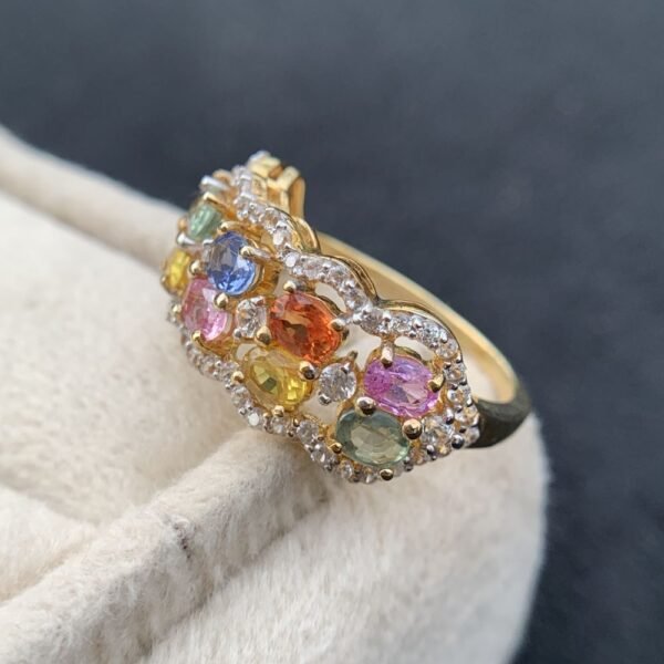 Sapphire Ring, 925 Sterling Silver 18K Gold Plated Untreated Natural Sapphire Women Solitaire Ring Jewelry, Anniversary Wedding Engagement Ring Jewelry Gift, Fine Jewelry, Gift for Her, Girls Rings - Image 8