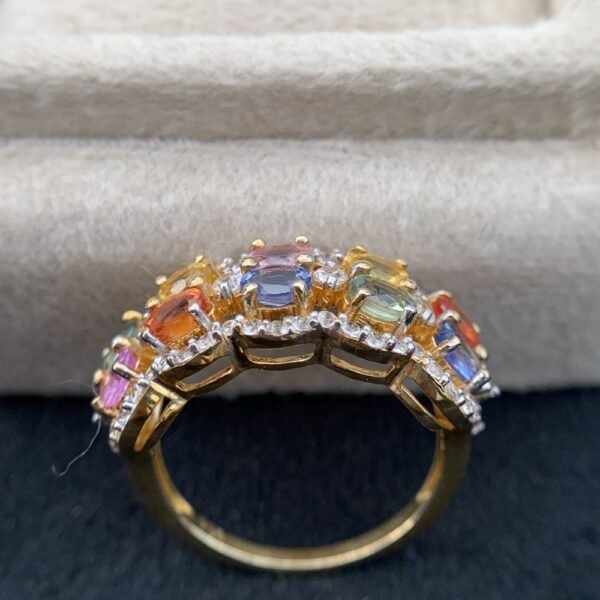 Sapphire Ring, 925 Sterling Silver 18K Gold Plated Untreated Natural Sapphire Women Solitaire Ring Jewelry, Anniversary Wedding Engagement Ring Jewelry Gift, Fine Jewelry, Gift for Her, Girls Rings - Image 5