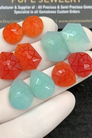 Natural Carnelian Gemstone Precision Cut Mix Shape Cabochon High Quality Loose Gemstones For Jewelry Making 12-18 MM Size 5 Pair SM20826