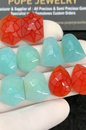 Natural Carnelian Gemstone Precision Cut Mix Shape Cabochon High Quality Loose Gemstones For Jewelry Making 14-18 MM Size 5 Pair SM20827