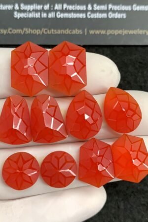 Natural Carnelian Gemstone Precision Cut Mix Shape Cabochon High Quality Loose Gemstones For Jewelry Making 12-18 MM Size 5 Pair SM20830