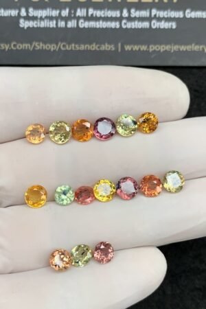 Natural Padparadscha Gemstone Faceted Cut Round Shape High Quality Loose Gemstones For Jewelry Making 5-6 MM Size 16 Pcs SM21030