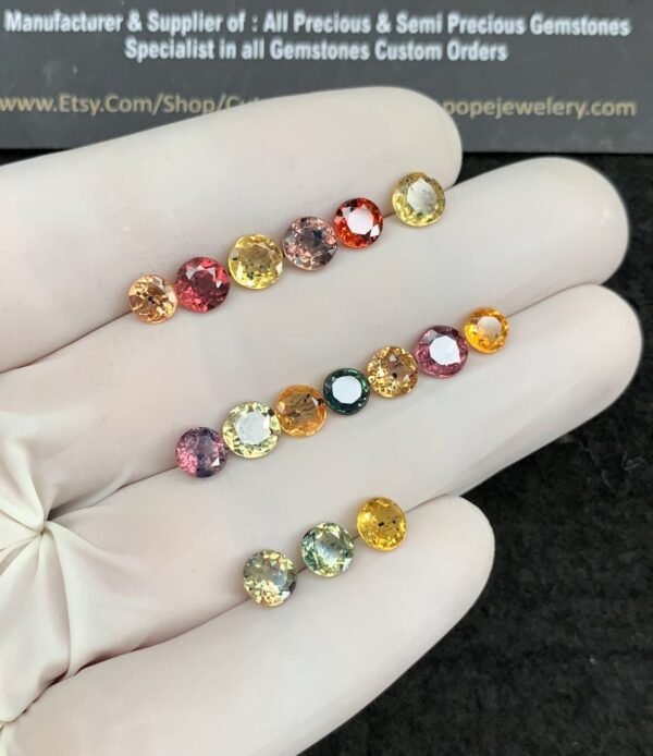 Natural Padparadscha Gemstone Faceted Cut Round Shape High Quality Loose Gemstones For Jewelry Making 5-6 MM Size 16 Pcs SM21031 - Image 2