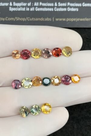 Natural Padparadscha Gemstone Faceted Cut Round Shape High Quality Loose Gemstones For Jewelry Making 5-6 MM Size 16 Pcs SM21031