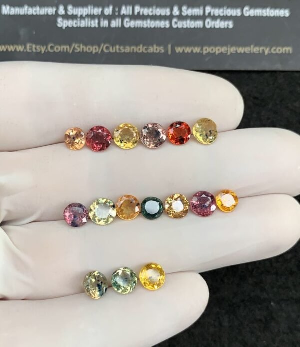 Natural Padparadscha Gemstone Faceted Cut Round Shape High Quality Loose Gemstones For Jewelry Making 5-6 MM Size 16 Pcs SM21031