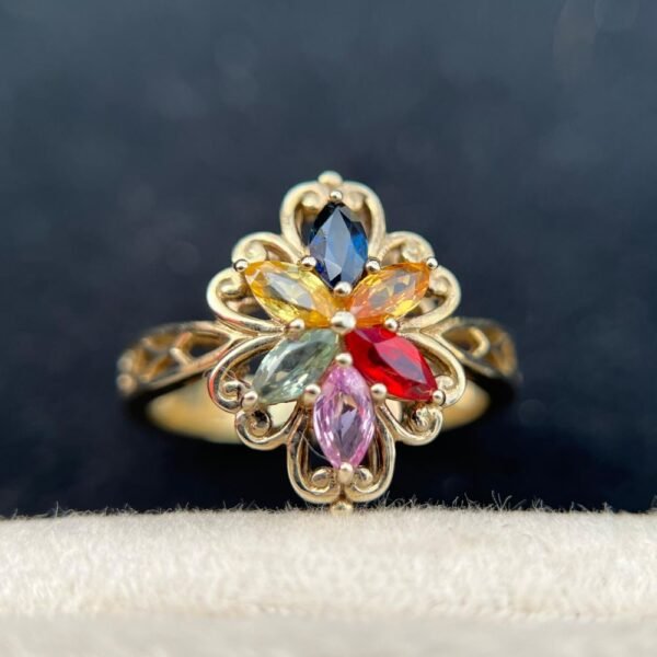 Sapphire Ring, 925 Sterling Silver 18K Gold Plated Untreated Natural Sapphire Women Solitaire Ring Jewelry, Anniversary Wedding Engagement Ring Jewelry Gift, Fine Jewelry, Gift for Her, Girls Rings - Image 3