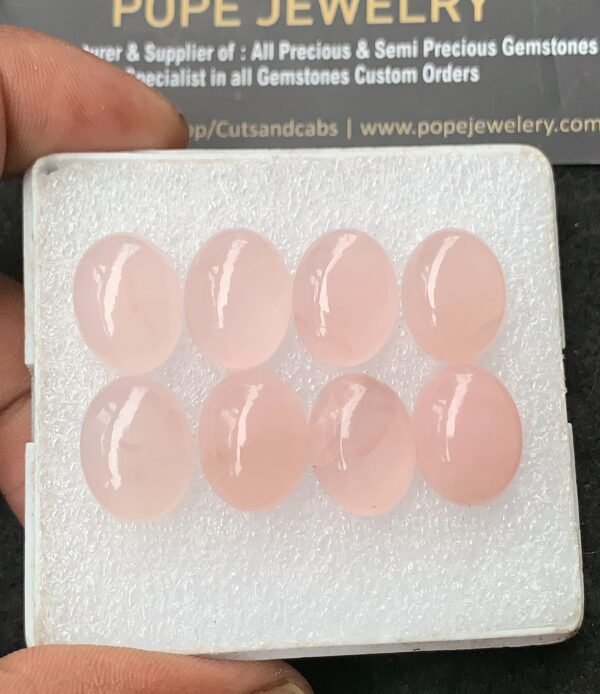 Natural Rose Quartz Gemstone Smooth Oval Shape Cabochon High Quality Loose Gemstones For Jewelry Making 15-16 MM Size 8 Pcs V3097