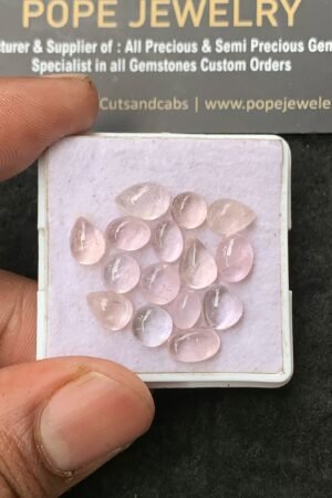Natural Morganite Gemstone Smooth Mix Shape Cabochon High Quality Loose Gemstones For Jewelry Making 6-9 MM Size 15 Pcs V3103