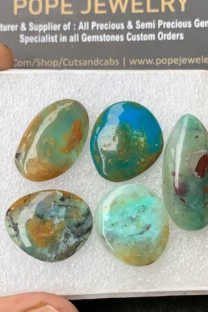 Natural Peruvian Opal Gemstone Smooth Fancy Shape Cabochon High Quality Loose Gemstones For Jewelry Making 20-30 MM Size 5 Pcs V3110