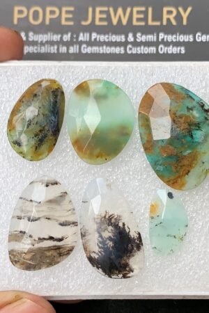Natural Peruvian Opal Gemstone Smooth Fancy Shape Cabochon High Quality Loose Gemstones For Jewelry Making 16-27 MM Size 6 Pcs V3111
