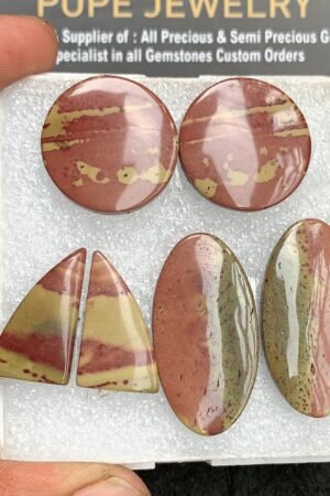 Natural Jasper Gemstone Smooth Mix Shape Cabochon High Quality Loose Gemstones For Jewelry Making 21-31 MM Size 3 Pair V3117