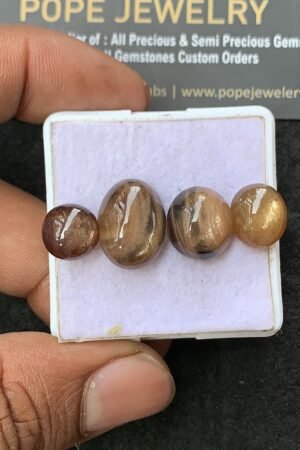 Natural Spectrolite Gemstone Smooth Mix Shape Cabochon Shape High Quality Loose Gemstones For Jewelry Making 9-15 MM Size 4 Pcs V3133