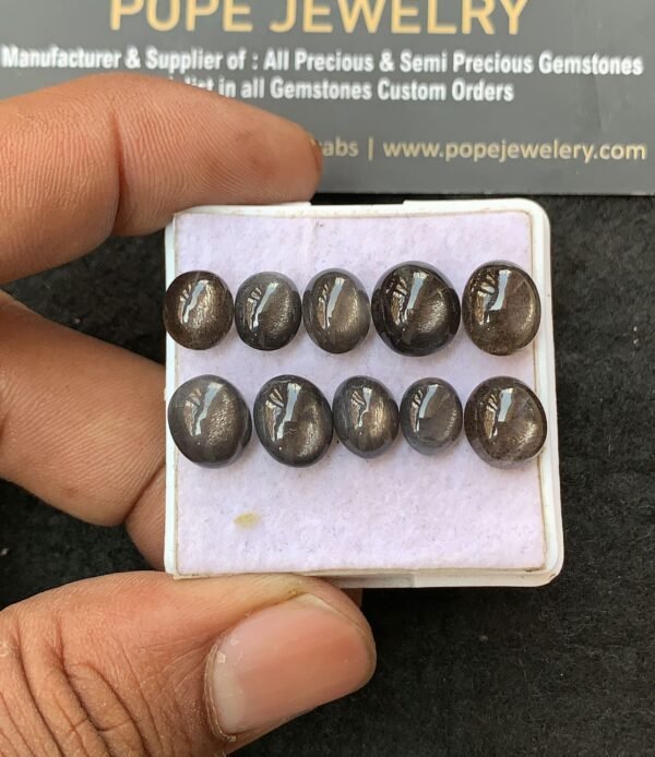 Natural Spectrolite Gemstone Smooth Oval Shape Cabochon Shape High Quality Loose Gemstones For Jewelry Making 8-10 MM Size 10 Pcs V3134