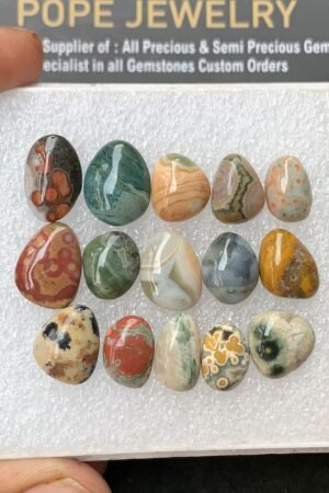 Natural Dan Jasper Gemstone Smooth Fancy Shape Cabochon Shape High Quality Loose Gemstones For Jewelry Making 10-13 MM Size 15 Pcs V3142