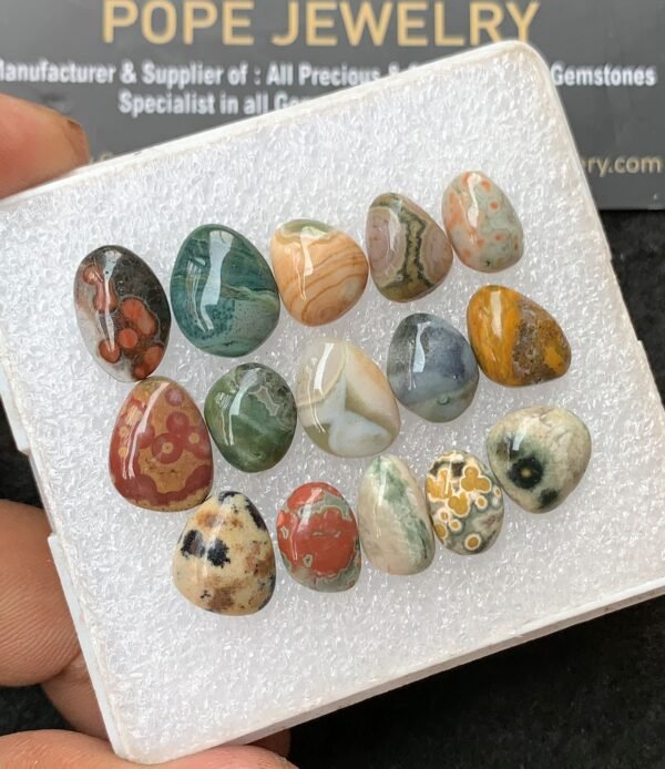 Natural Dan Jasper Gemstone Smooth Fancy Shape Cabochon Shape High Quality Loose Gemstones For Jewelry Making 10-13 MM Size 15 Pcs V3142 - Image 2