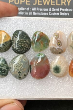 Natural Dan Jasper Gemstone Smooth Fancy Shape Cabochon Shape High Quality Loose Gemstones For Jewelry Making 14-18 MM Size 10 Pcs V3143