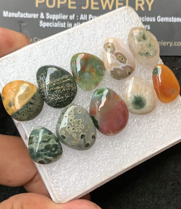Natural Dan Jasper Gemstone Smooth Fancy Shape Cabochon Shape High Quality Loose Gemstones For Jewelry Making 14-18 MM Size 10 Pcs V3143 - Image 2