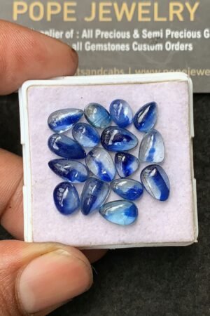 Natural Blue Kyanite Gemstone Smooth Mix Shape Cabochon High Quality Loose Gemstones For Jewelry Making 6-9 MM Size 16 Pc V3233