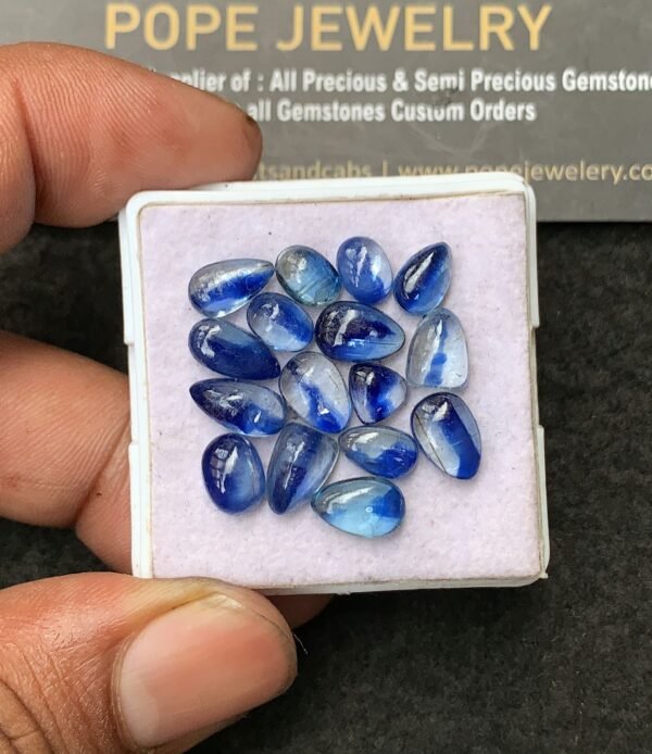 Natural Blue Kyanite Gemstone Smooth Mix Shape Cabochon High Quality Loose Gemstones For Jewelry Making 6-9 MM Size 16 Pc V3233