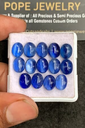 Natural Blue Kyanite Gemstone Smooth Oval Shape Cabochon High Quality Loose Gemstones For Jewelry Making 9x7 MM Size 14 Pc V3235