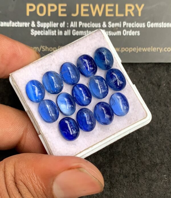 Natural Blue Kyanite Gemstone Smooth Oval Shape Cabochon High Quality Loose Gemstones For Jewelry Making 9x7 MM Size 14 Pc V3235 - Image 2