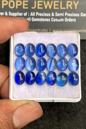 Natural Blue Kyanite Gemstone Smooth Oval Shape Cabochon High Quality Loose Gemstones For Jewelry Making 8x6 MM Size 18 Pc V3236