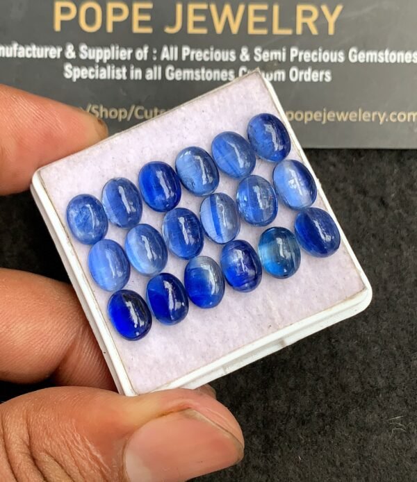 Natural Blue Kyanite Gemstone Smooth Oval Shape Cabochon High Quality Loose Gemstones For Jewelry Making 8x6 MM Size 18 Pc V3236 - Image 2