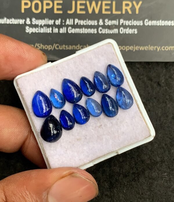 Natural Blue Kyanite Gemstone Smooth Pear Shape Cabochon High Quality Loose Gemstones For Jewelry Making 8-10 MM Size 12 Pc V3238 - Image 2